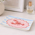 Striped Lobster Coastal Trinket Dish