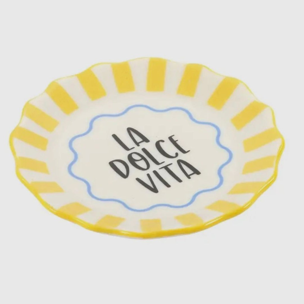 Yellow Striped La Dolce Vita Trinket Dish