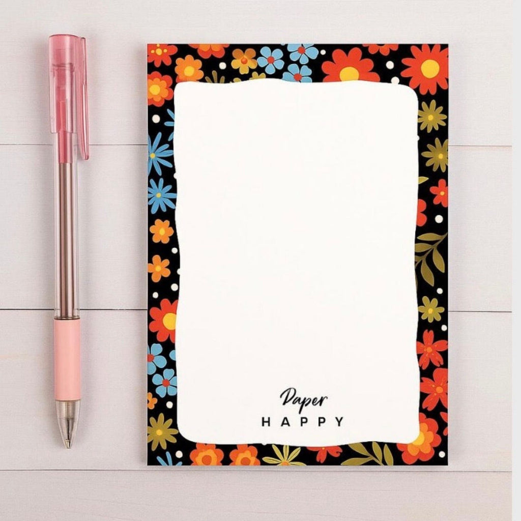 A6 Floral Note Pad, To Do List