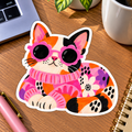 Calico Cat Glossy Vinyl Sticker – 10 cm