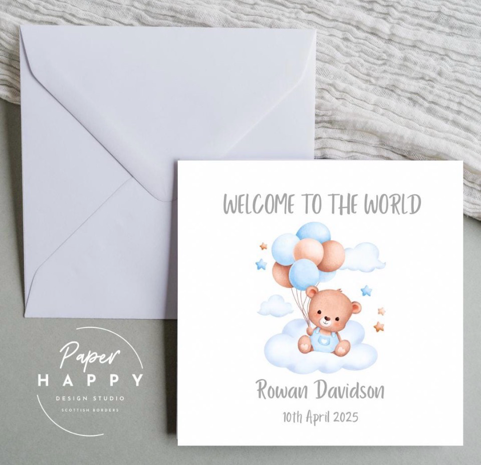 Personalised New Baby Boy Card