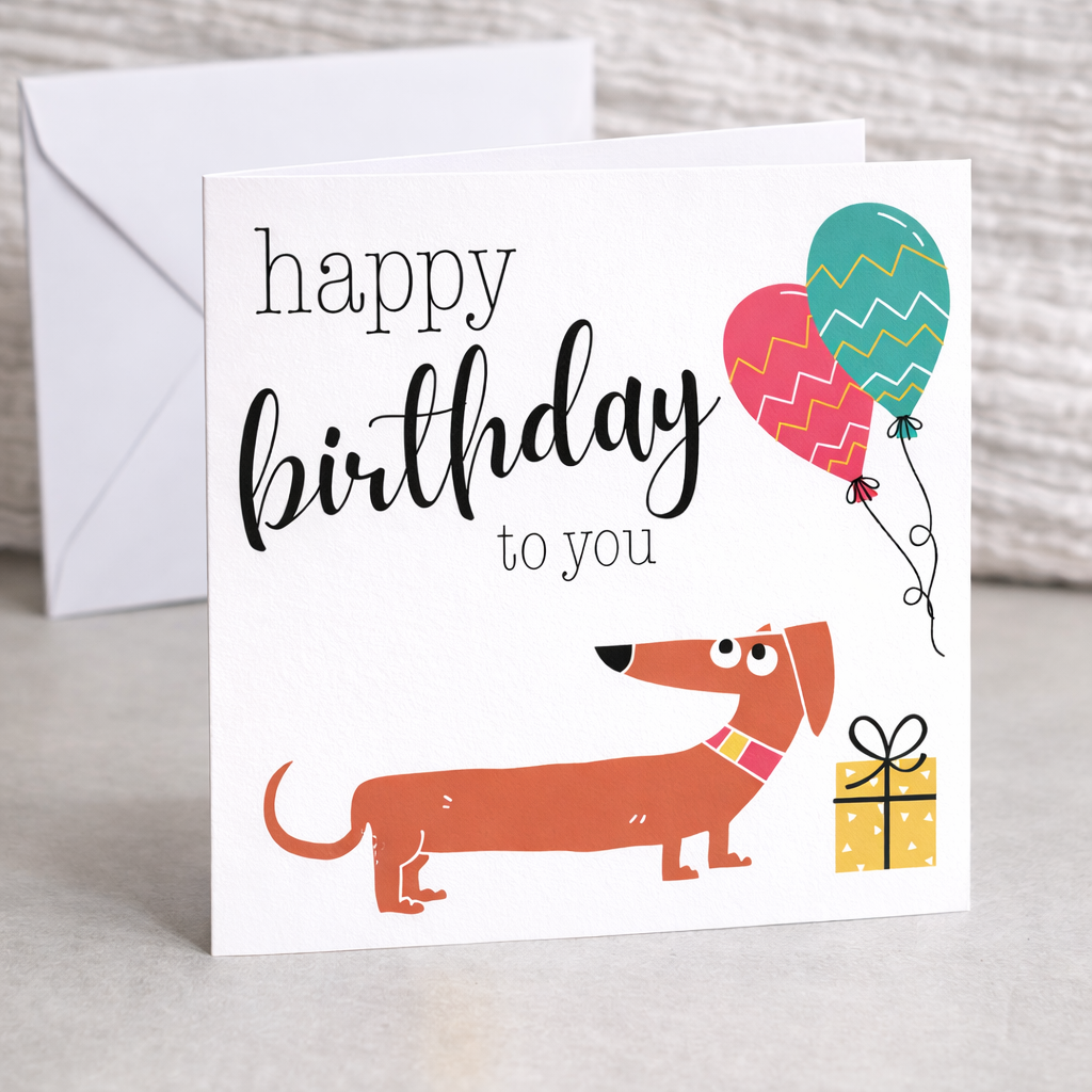 Sausage Dog Birthday Card