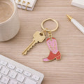 Pink Cowboy Boot Keyring
