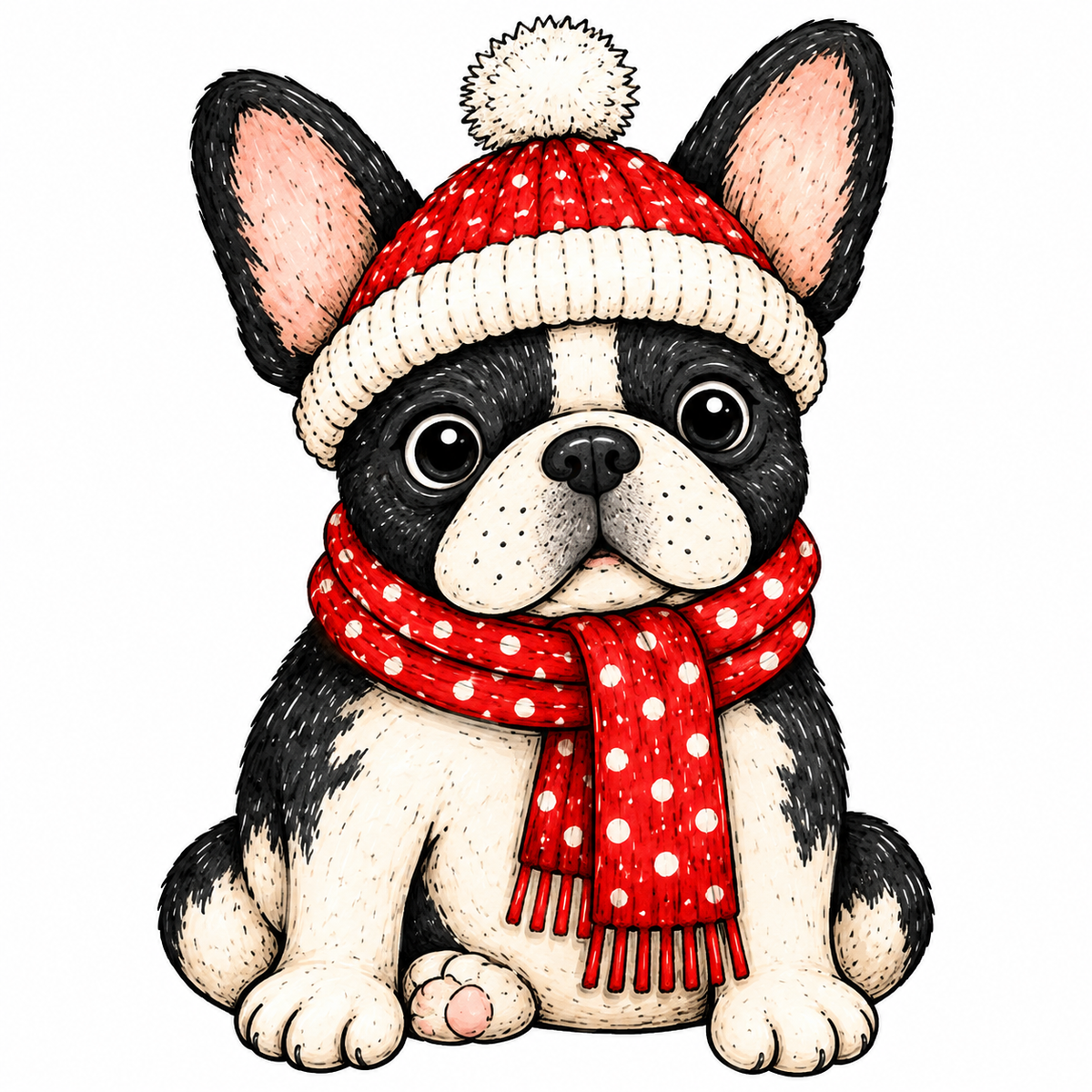 Christmas Dog Glossy Vinyl Sticker – 10 cm