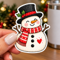 Christmas Snowman Glossy Vinyl Sticker – 10 cm