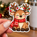Christmas Reindeer Sticker Glossy Vinyl Sticker – 10 cm