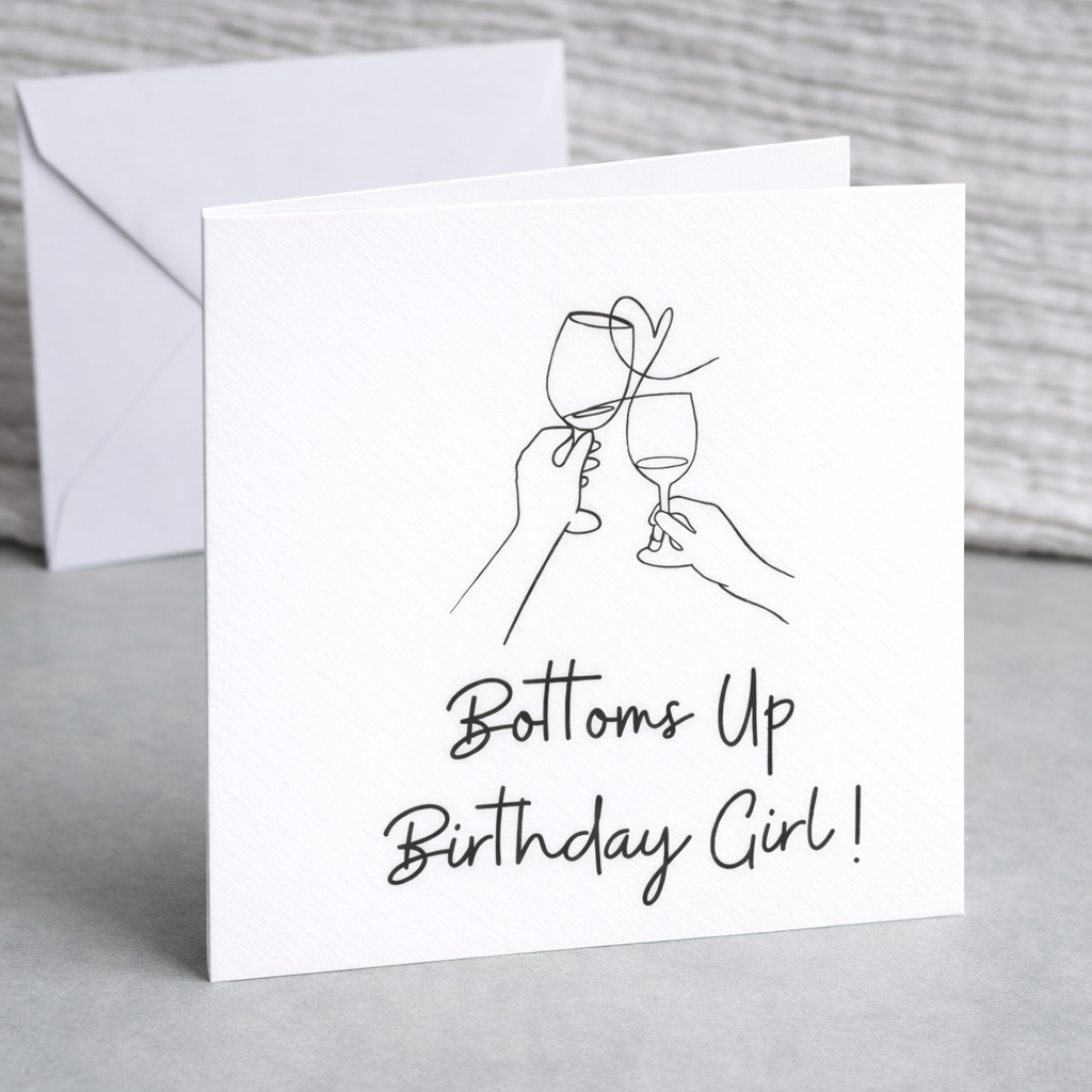 Bottoms Up Birthday Girl! Birthday Card