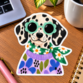 Dalmatian Dog Glossy Vinyl Sticker – 10 cm