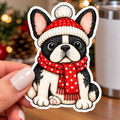 Christmas Dog Glossy Vinyl Sticker – 10 cm