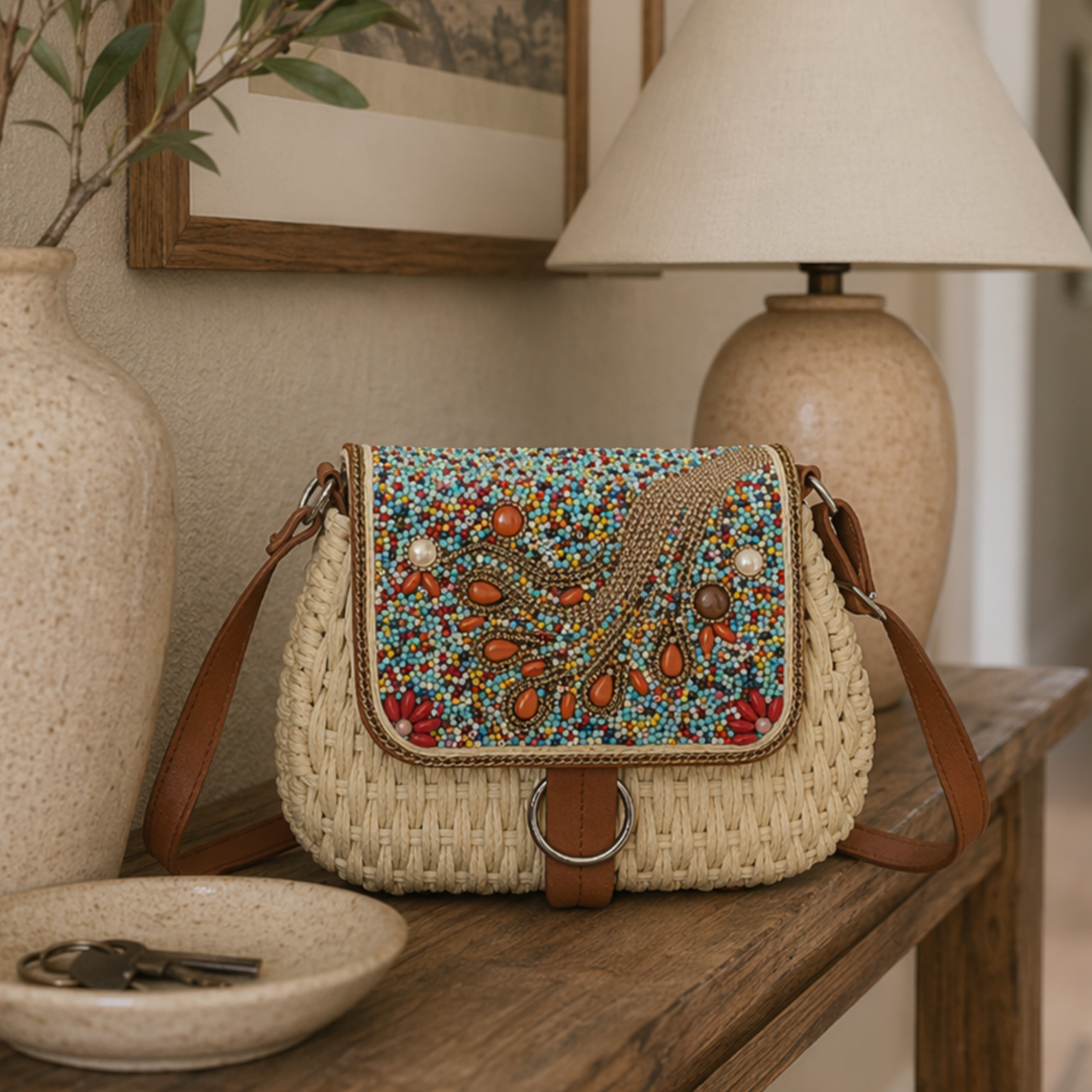 Straw Crossbody Bag