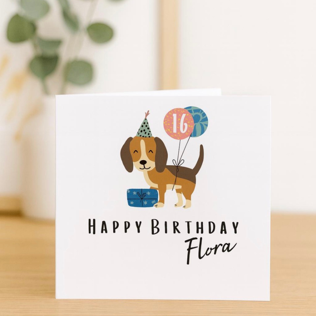 Personalised Birthday Card Dog