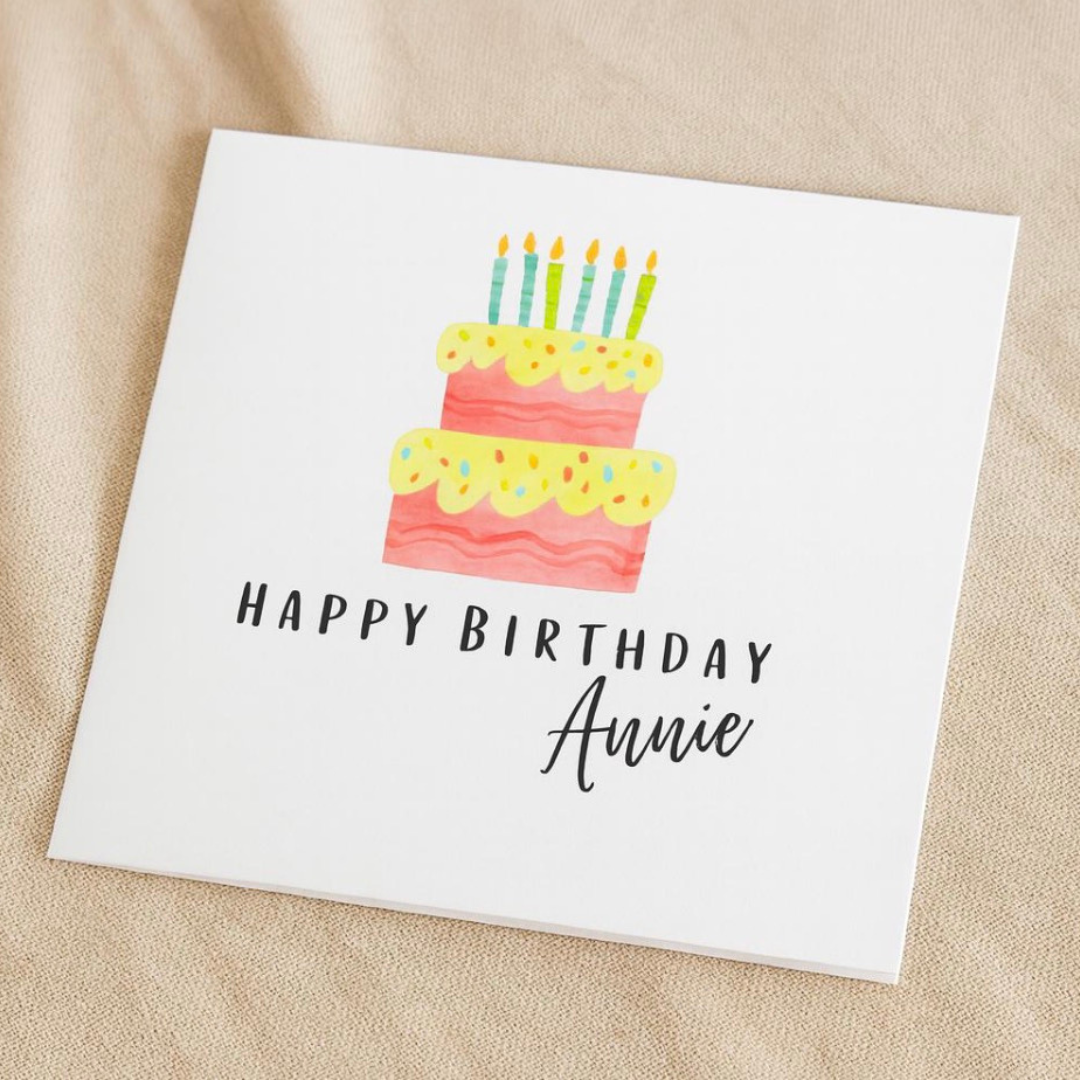 Personalised Birthday Cake Card