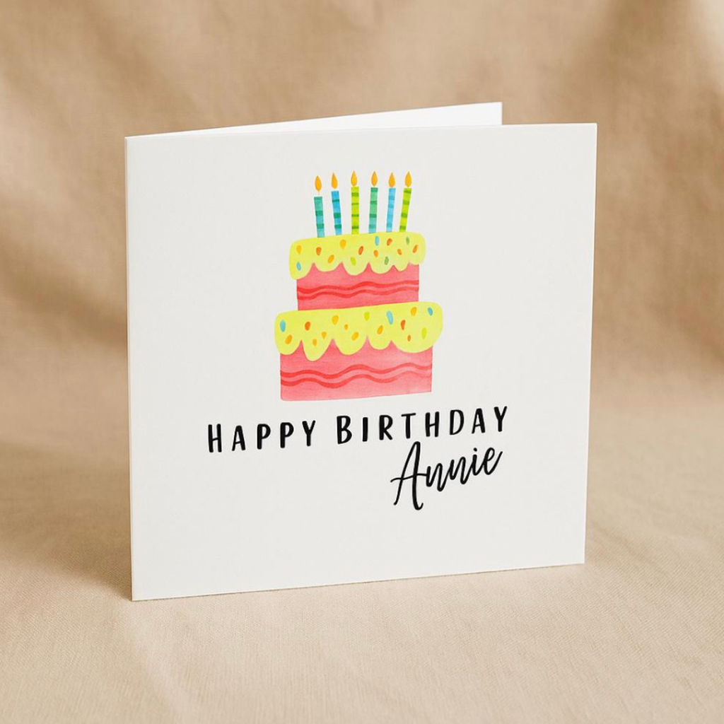 Personalised Birthday Cake Card