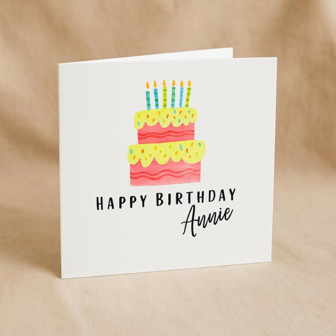 Personalised Birthday Cake Card
