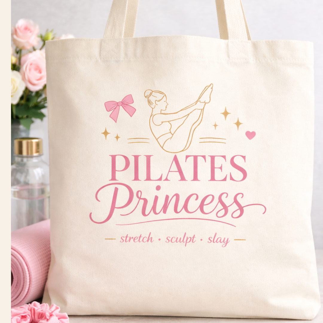 Pilates Princess Cream Tote Bag