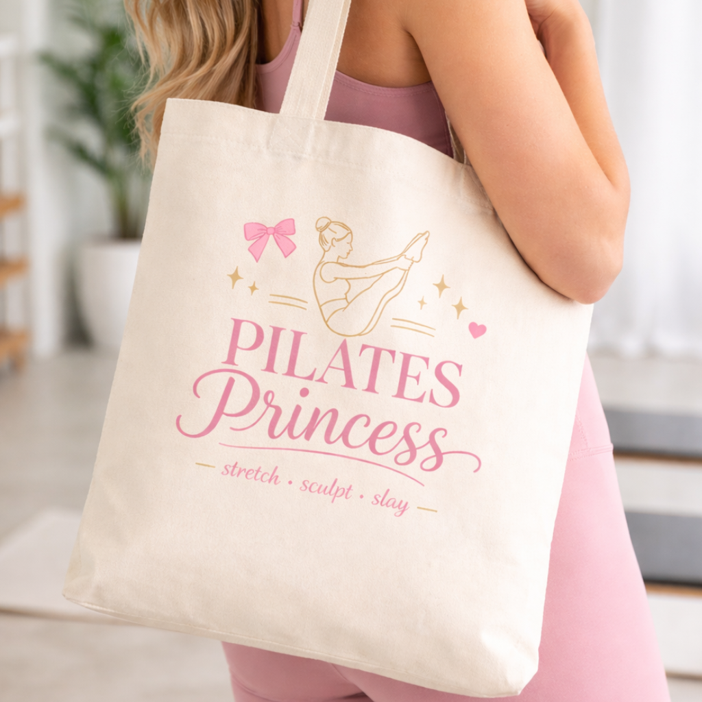 Pilates Princess Cream Tote Bag