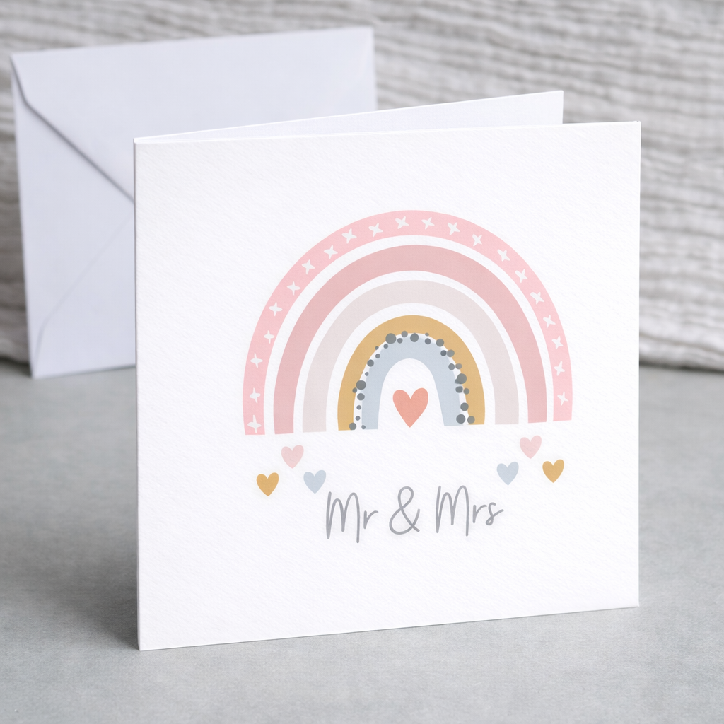 Rainbow Wedding Congratulations Card