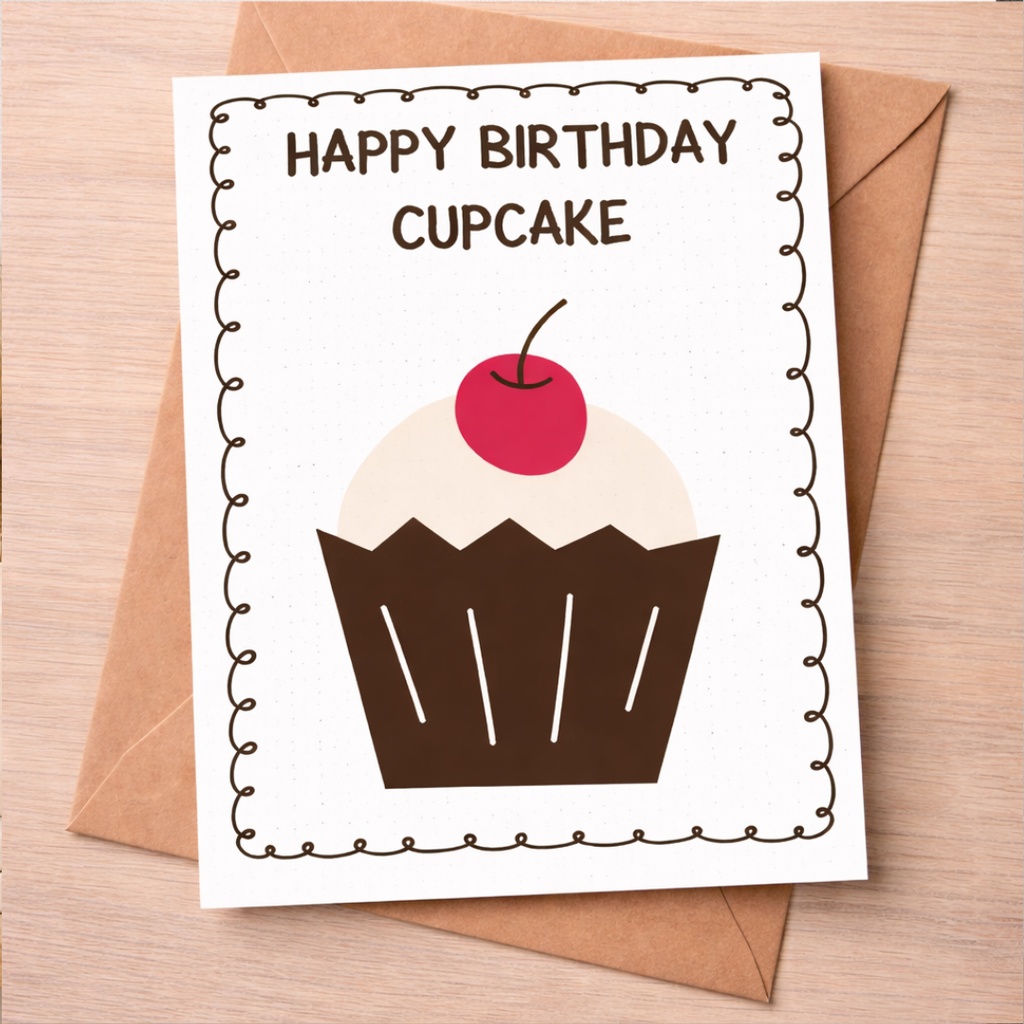 Happy Birthday Cupcake Card