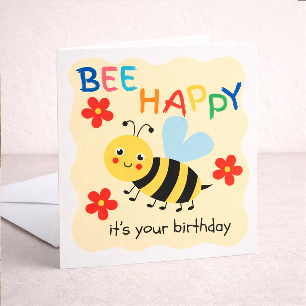 Bee Happy Birthday Card