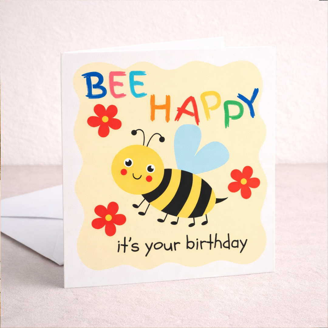 Bee Happy Birthday Card