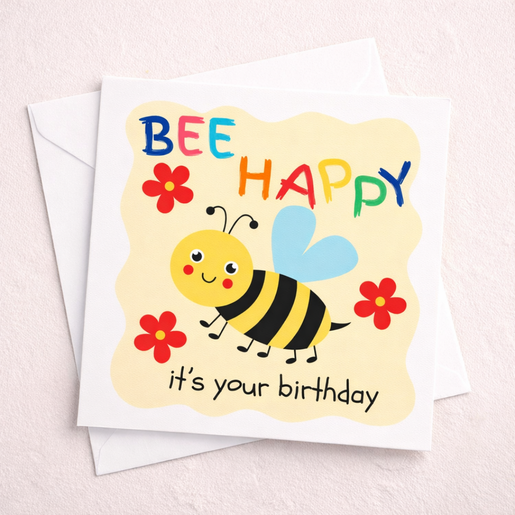 Bee Happy Birthday Card