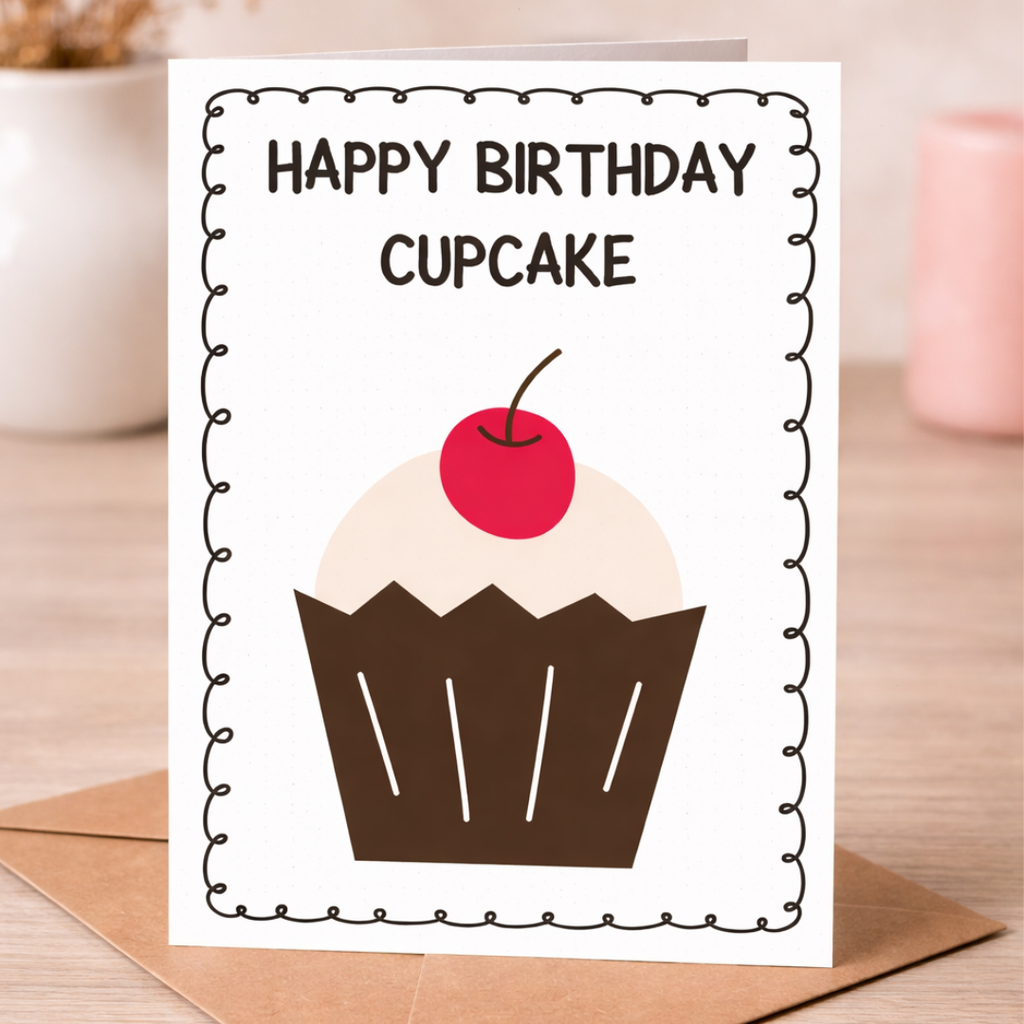 Happy Birthday Cupcake Card