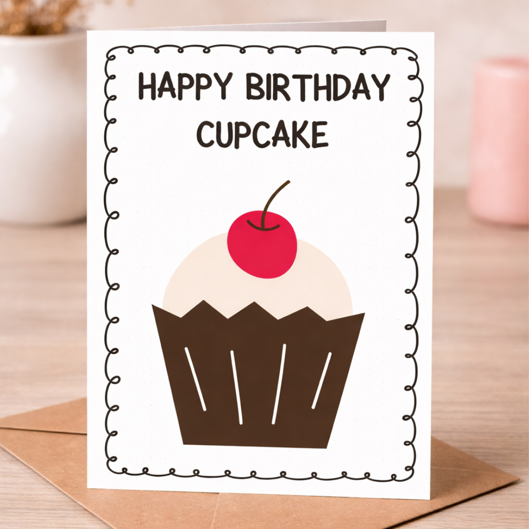 Happy Birthday Cupcake Card