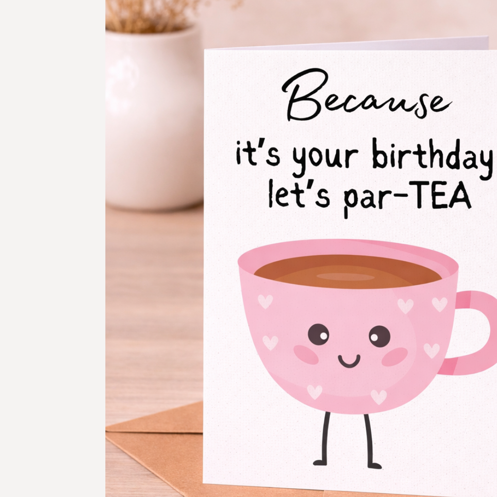Let’s Par-TEA Birthday Card – Cute Tea Lover Birthday Card