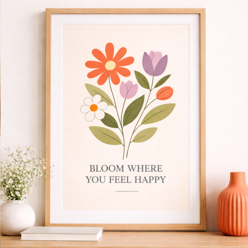 Bloom Where You Feel Happy Print