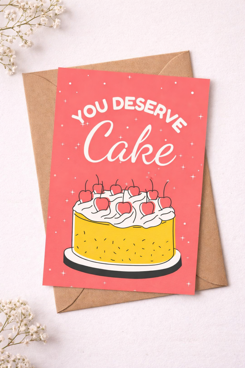 You deserve cake - A6 Contemporary Greeting Card