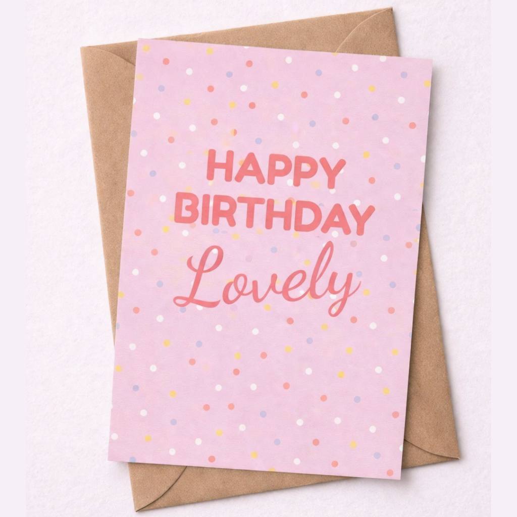Happy Birthday Lovely- A6 Contemporary Greeting Card