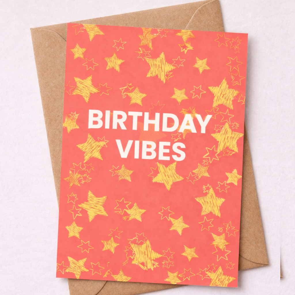 Birthday Vibes - A6 Contemporary Greeting Card