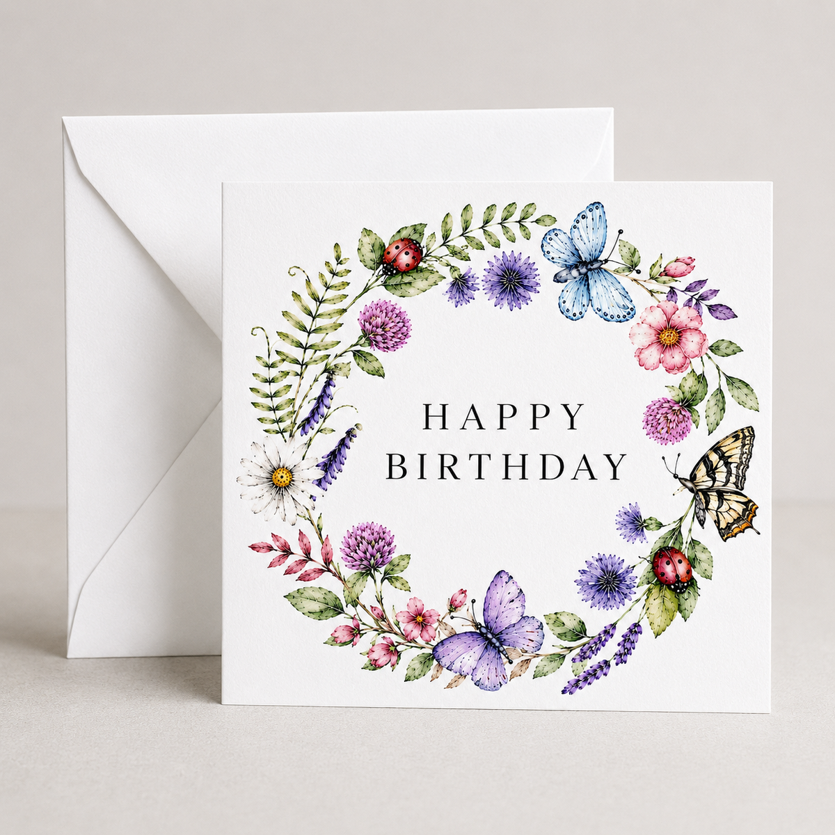 Wild Blooms Happy Birthday Card