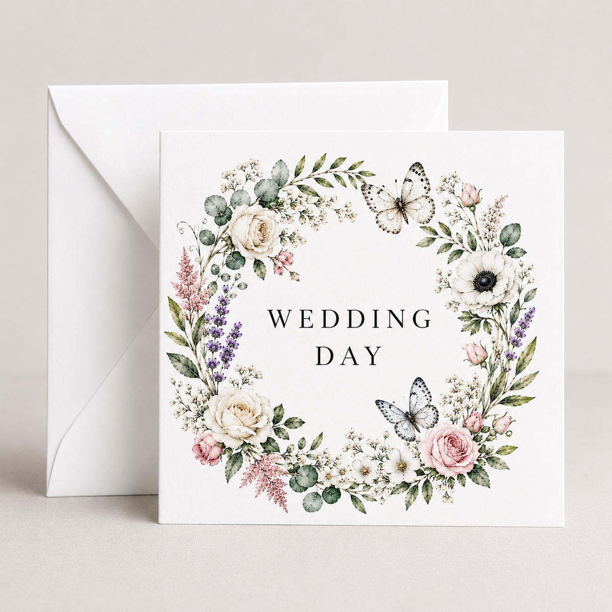 Wild Blooms Wedding Day Card