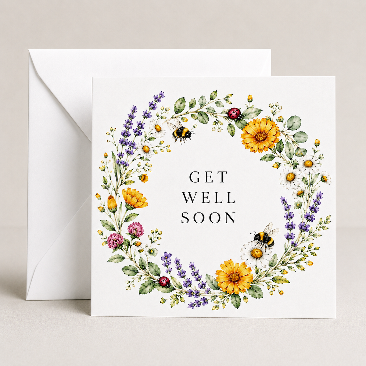 Wild Blooms Get Well Soon Card