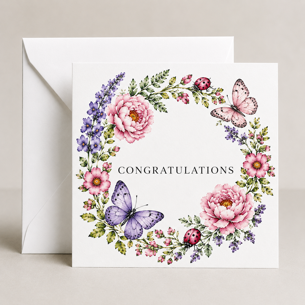 Wild Blooms Congratulations Card