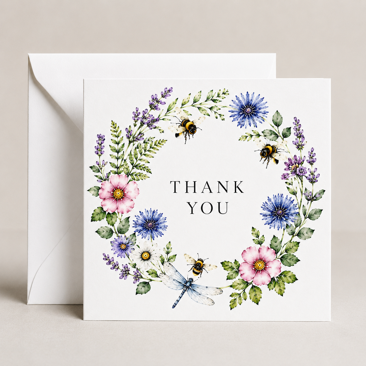 Wild Blooms Thank You Card