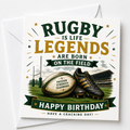 Legends Rugby Birthday Card