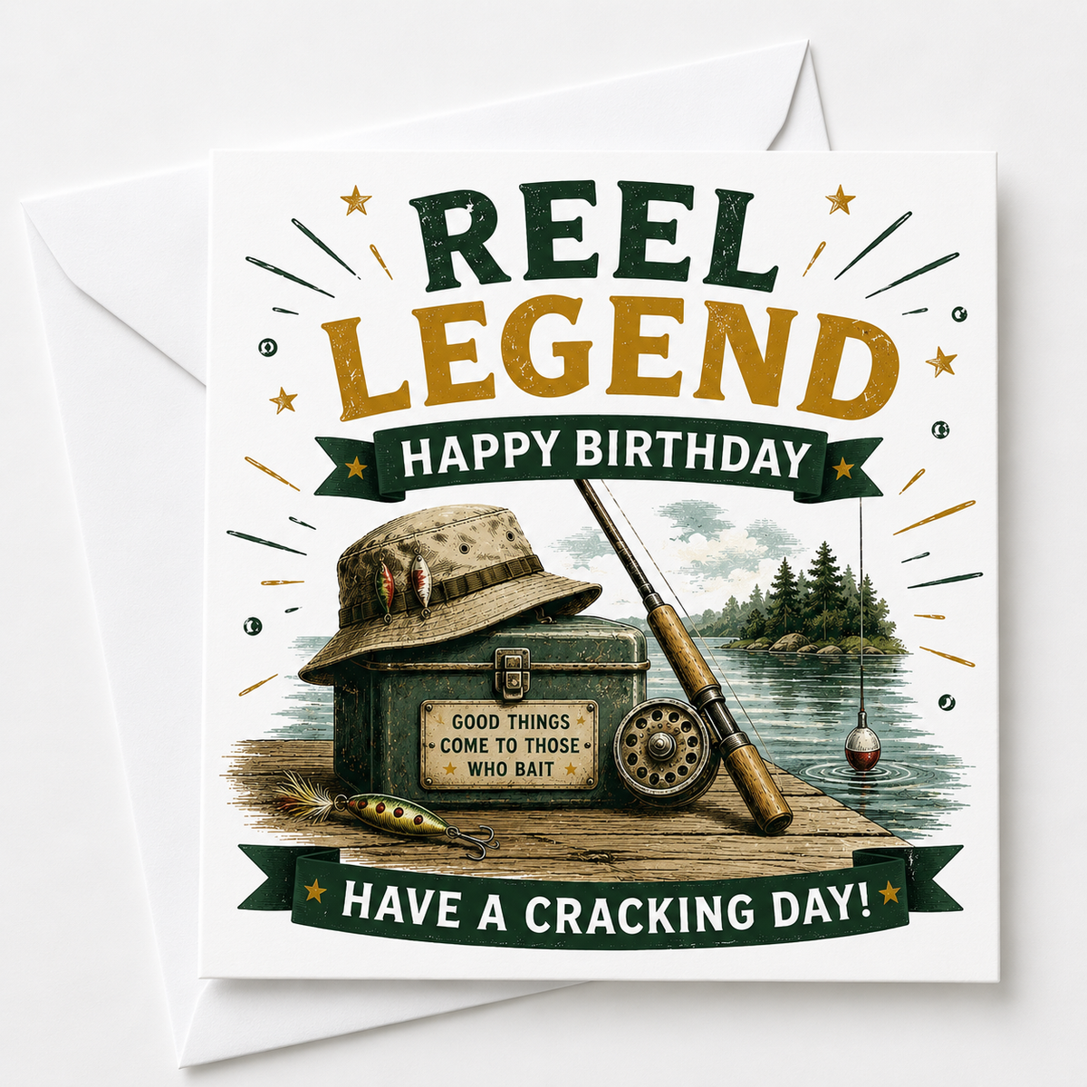 Legends Fisherman Birthday Card