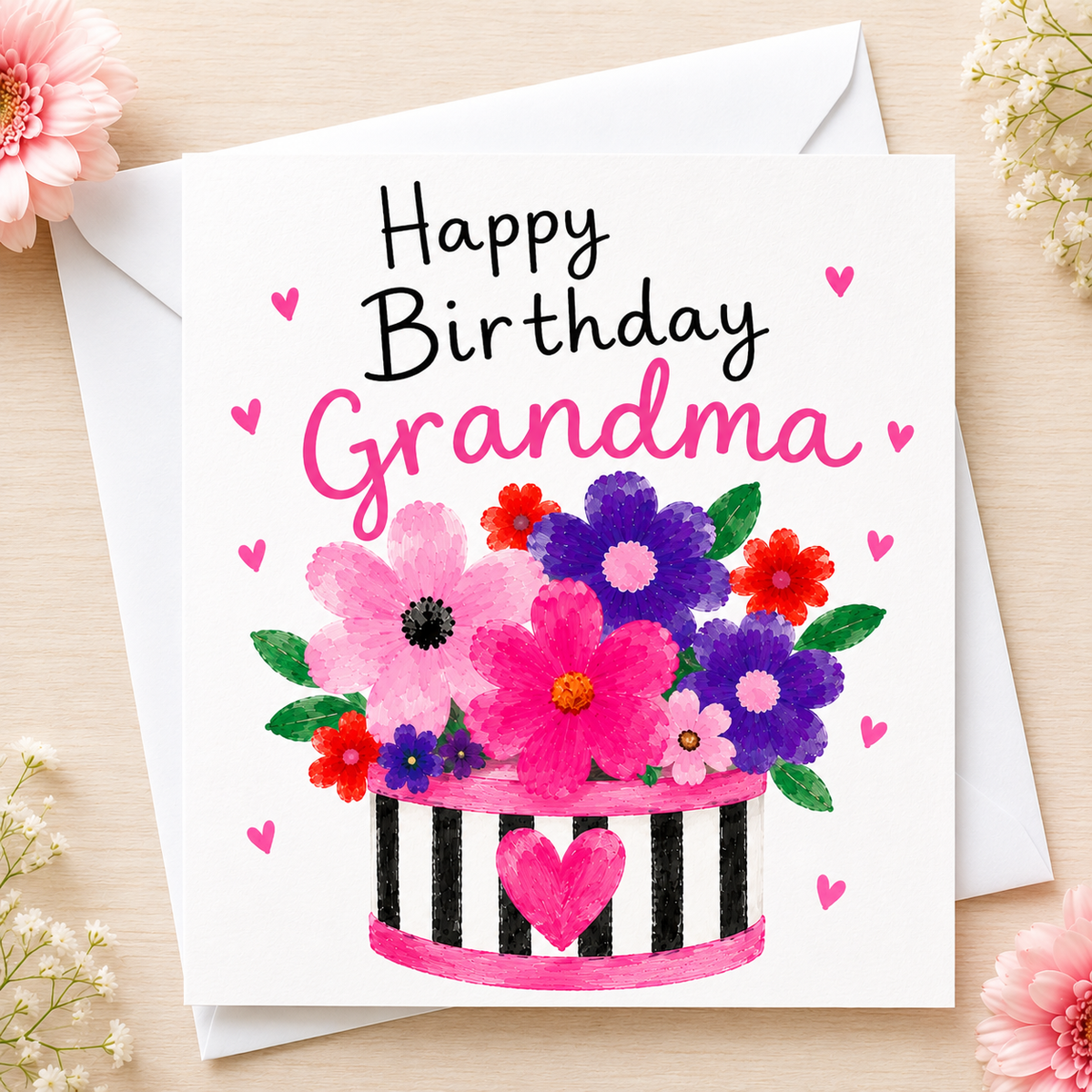 Smile & Bloom Happy Birthday Grandma Card