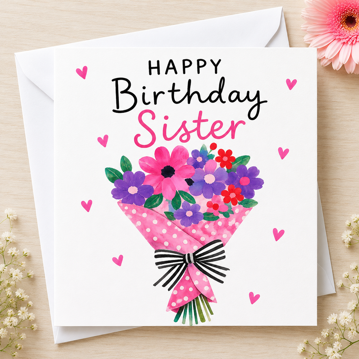 Smile & Bloom Happy Birthday Sister Card