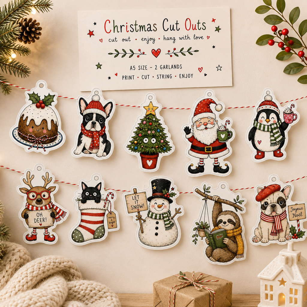 Make Your Own Christmas Garland Kit – A5 Festive Cut-Out Craft