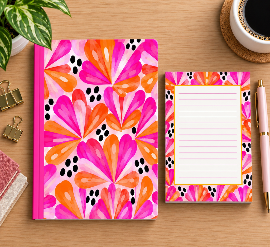 Orange Blooms Notebook, 6x9 Inch