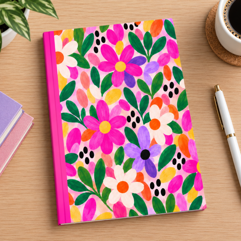 Pink Blooms A6 Notepad