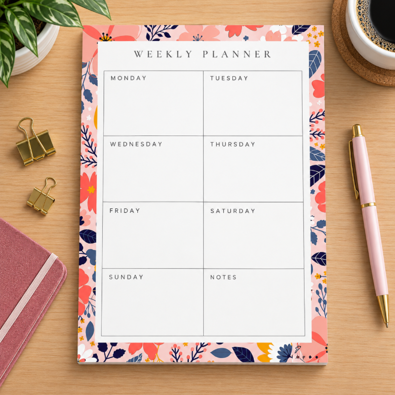 Peach Blossom A4 Daily Planner