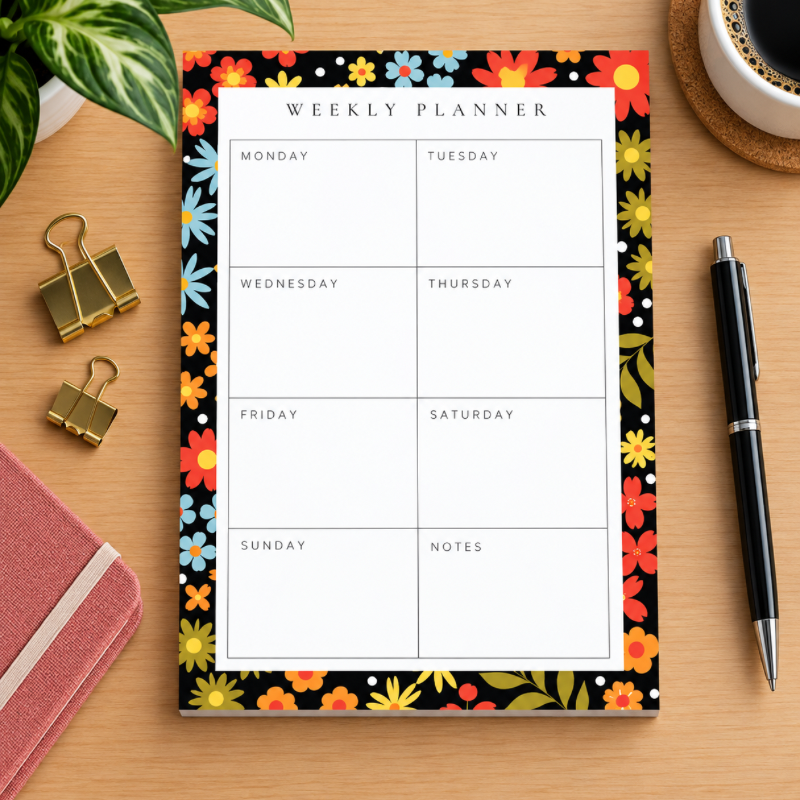 Retro Bloom A4 Daily Planner