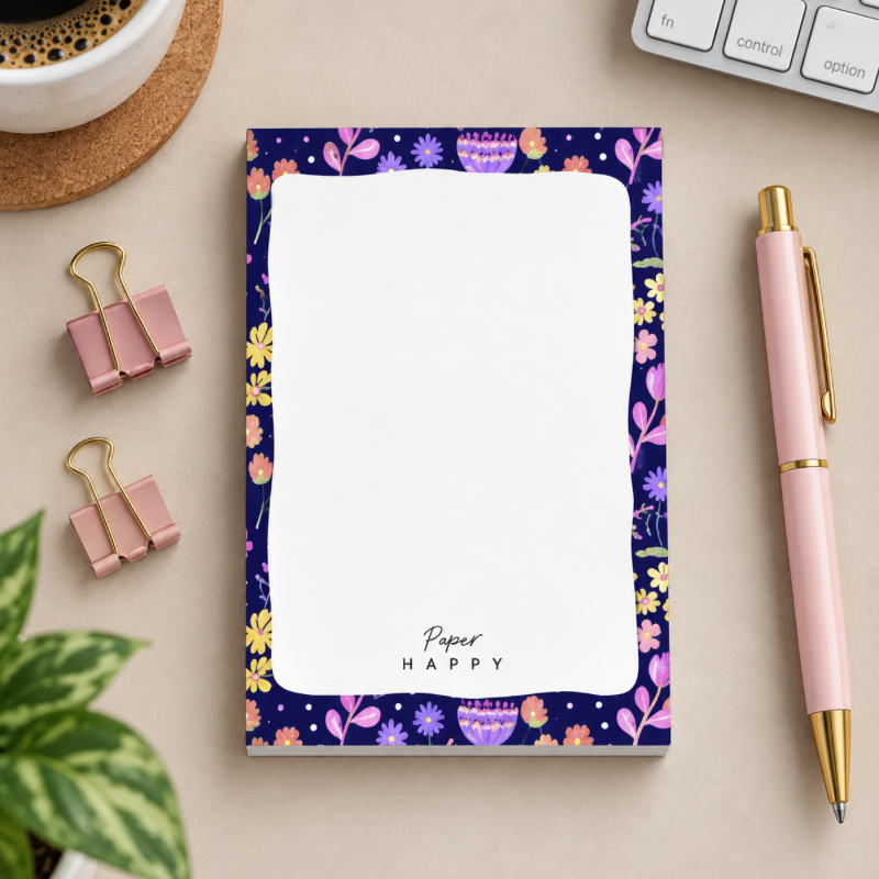 Midnight Garden A6 Floral Note Pad, To Do List