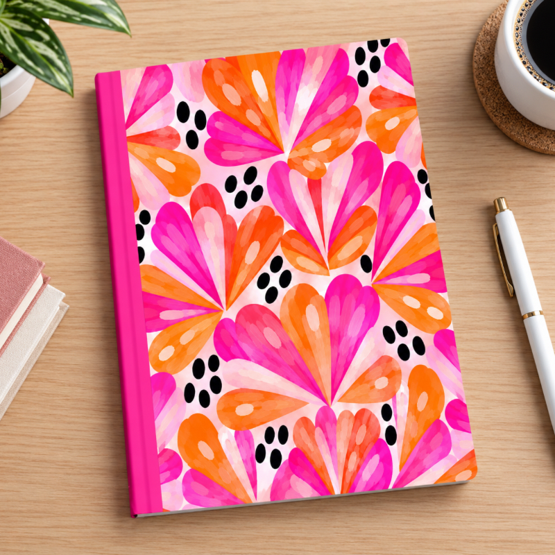 Orange Blooms Notebook, 6x9 Inch