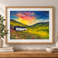 Cottage in the Hills — A4 Art Print