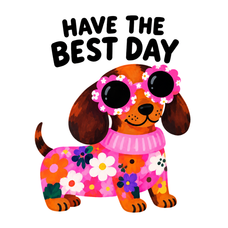 Big Happy - Have the Best Day – Colourful Dog Birthday Card